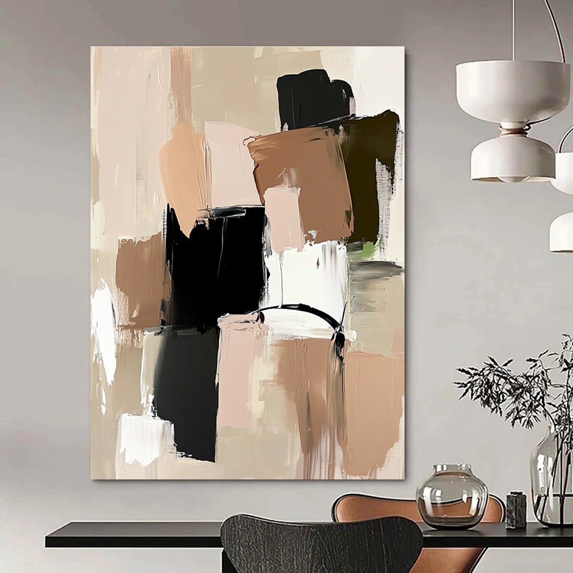 Muted Color Block Abstract for Scandinavian - Style Bedroom & Calm Reading Nook STSC779