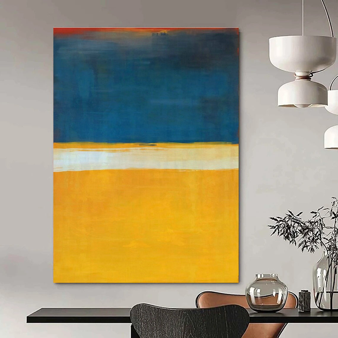 Blue - Yellow - White Art for Modern Office & Art - Loving Home DLZ2097