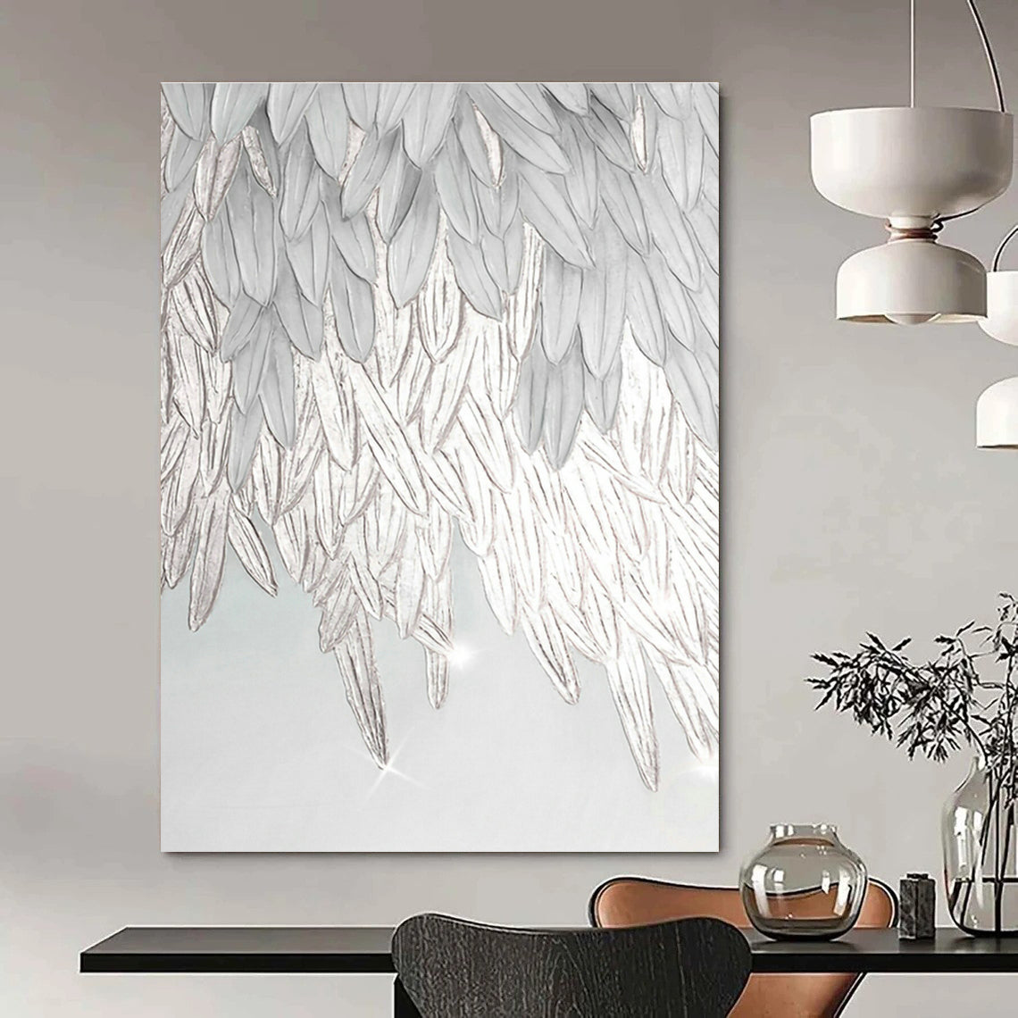White Feather 3D Art for Bridal Salon & Angel - Themed Nursery DLZ0667