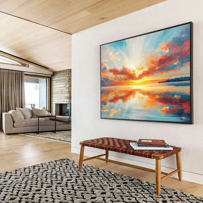 Sunrise Sea View Painting for Coastal Home Living Room DLZ3006