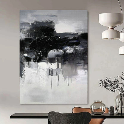 Black & White Ink - style Abstract Art for Chinese - style Teahouse & Ink Art Gallery DLZ0568