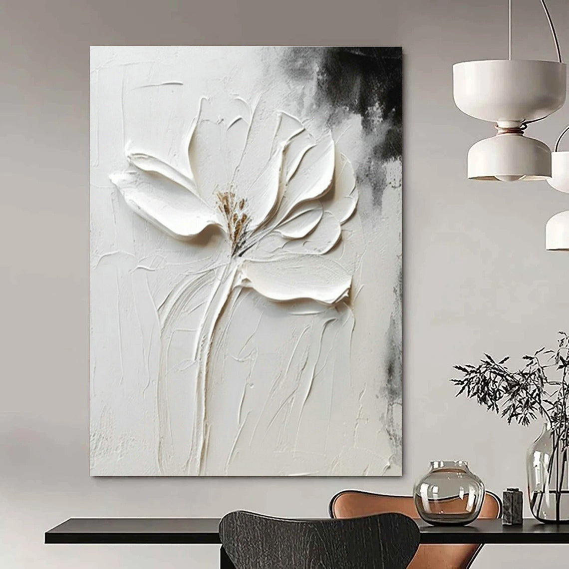3D White Flower Close - Up for Elegant Boudoir & High - End Floral Boutique DLZ0908