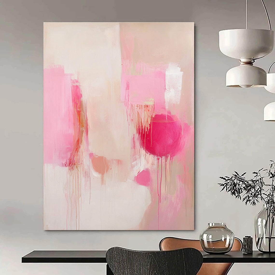 Pink Drip Abstract for Luxury Bridal Suite & Feminine - Themed Spa STSC807