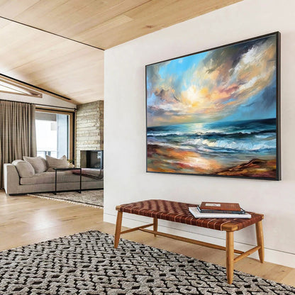 Vibrant Seaside Abstract Art for Lively Family Room DLZ2722