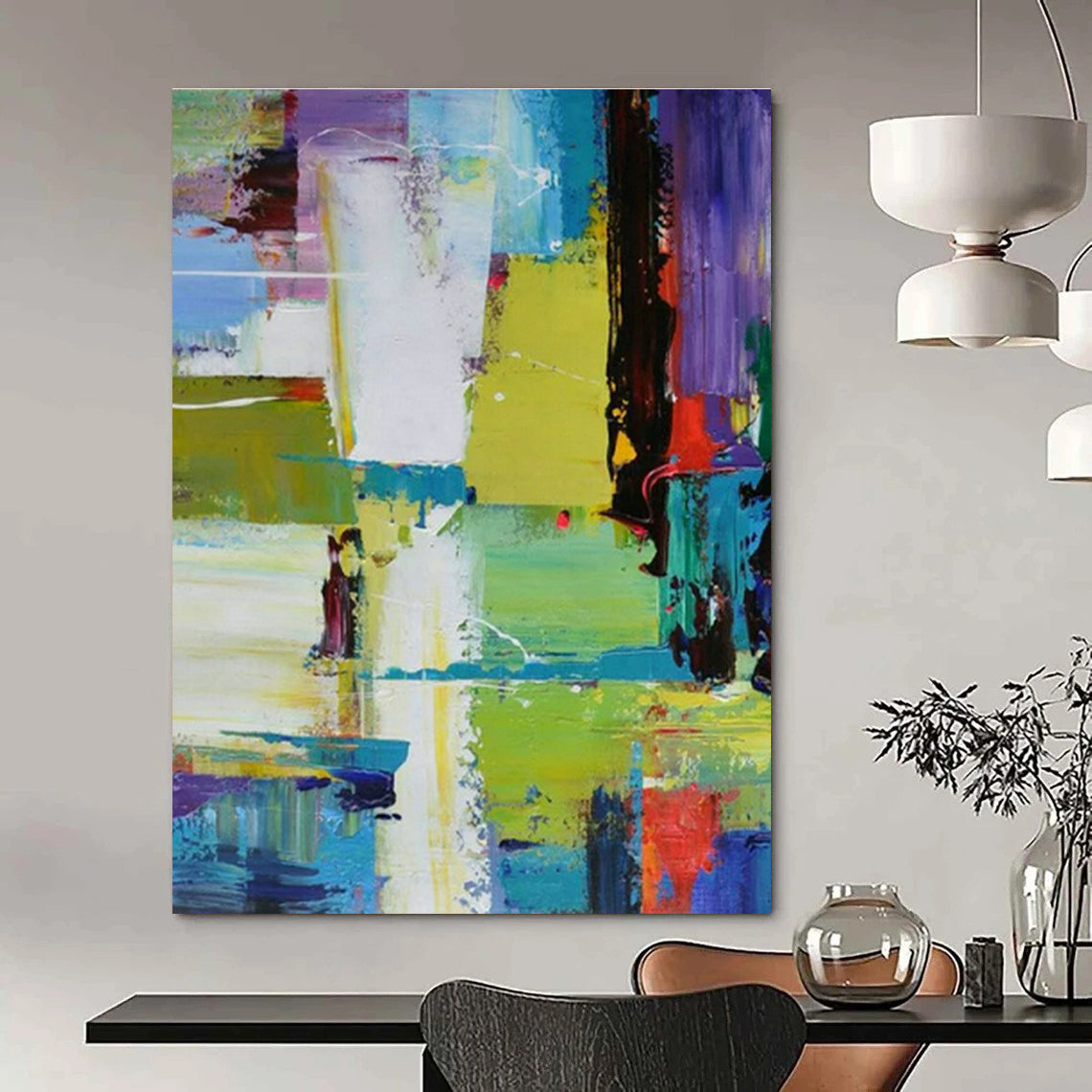 Colorful Geometric Abstract Art for Creative Studio & Trendy Café DLZ1783