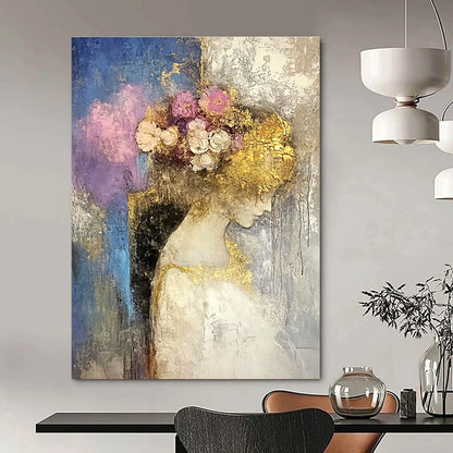 Woman with Floral Golden Headdress for Bohemian Bridal Suite & Art Gallery Exhibition STSC173
