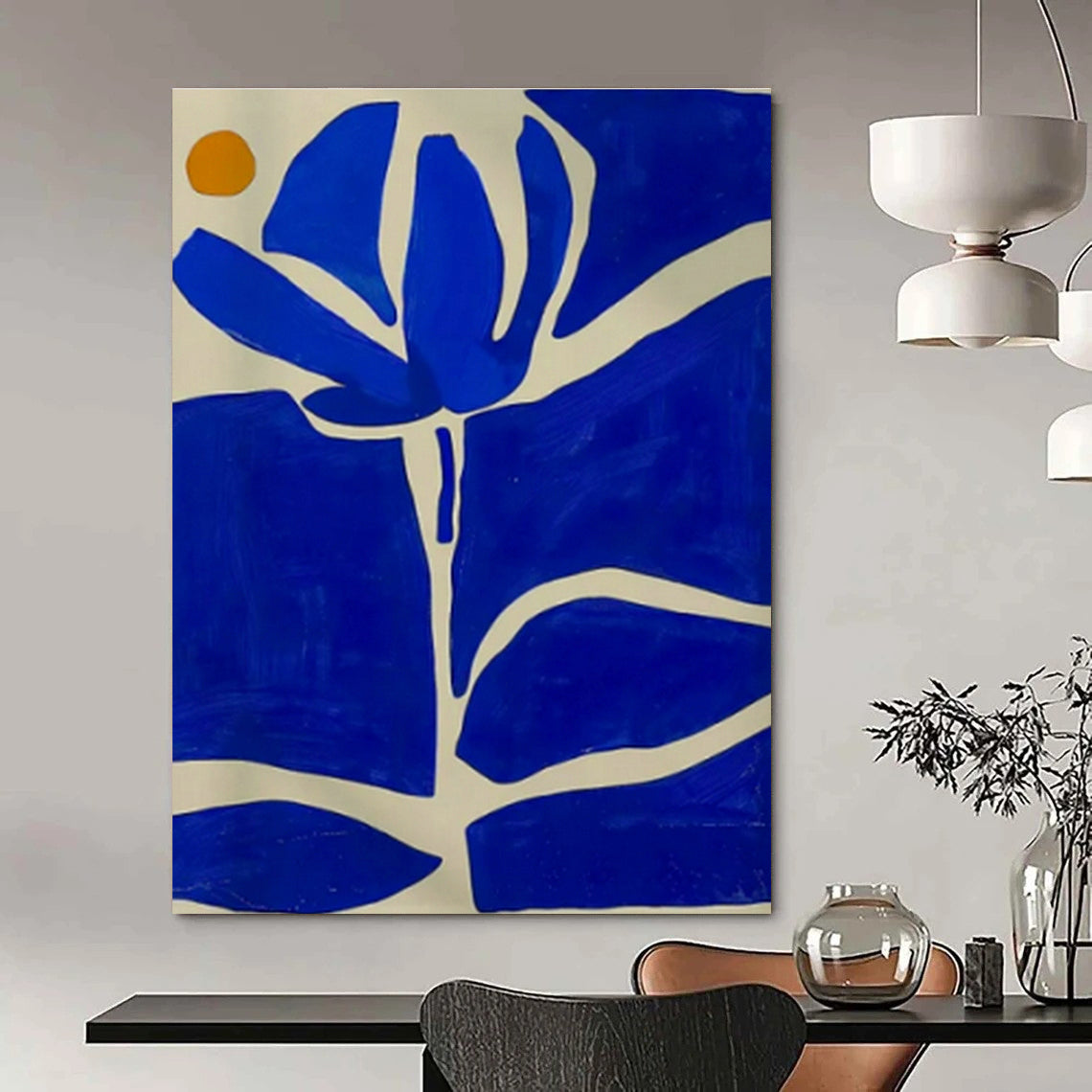 Blue Floral Art for Coastal Home & Botanical - Themed Art Show DLZ1846
