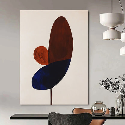 Abstract Brown and Blue Shapes Art for Contemporary Home Dining Room & Art Appreciation Society STSC1059