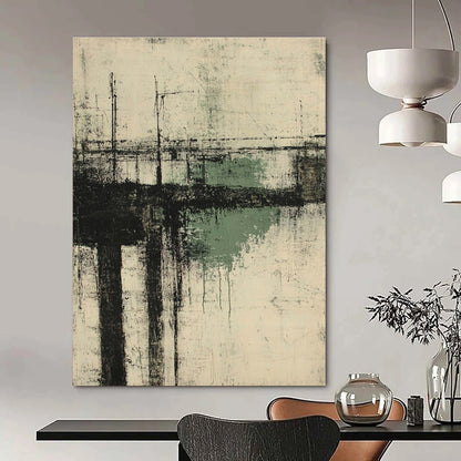 Monochromatic Bridge Abstract for Minimalist Home & Black - and - White Themed Café STSC658