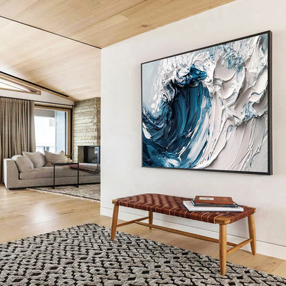 3D Ocean Wave Relief Art for Nautical - Themed Restaurant Dining Walls DLZ3257