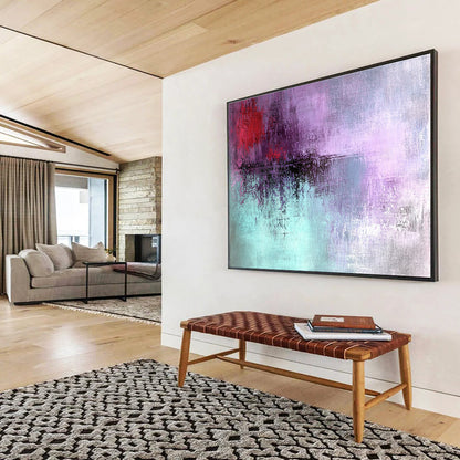 Purple - Red - Teal Abstract Art for Bohemian Living Room & Creative Studio SC221