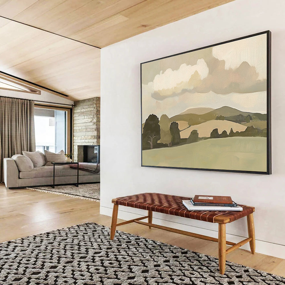 Minimalist Landscape Art for Scandinavian - Style Café & Art Gallery SC404