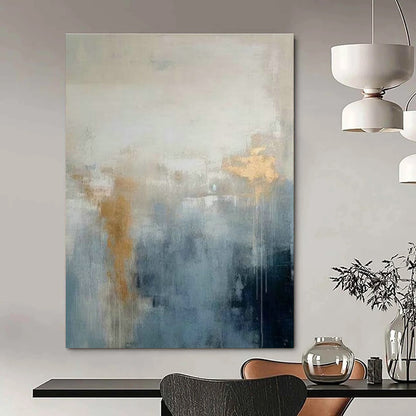 Blue - Gold Misty Abstract Art for Living Room & Bedroom DLZ0384