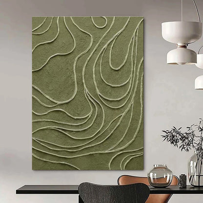 Olive Green Line - Texture Art for Nature - Inspired Home Entryways DLZ0236