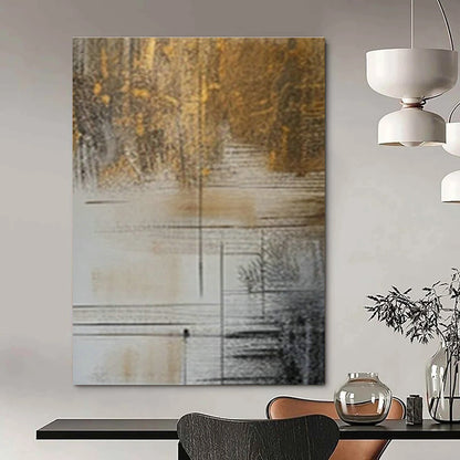 Gold - Brown Line - Geometric Abstract Art for Luxury Hotel Lobby & High - End Jewelry Store DLZ0987