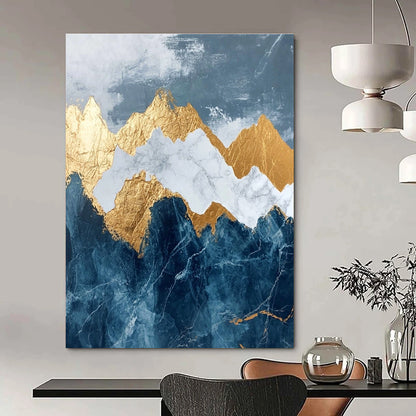 Golden - Mountain Marble Art for Luxury Hotel Suite & High - End Spa STSC122