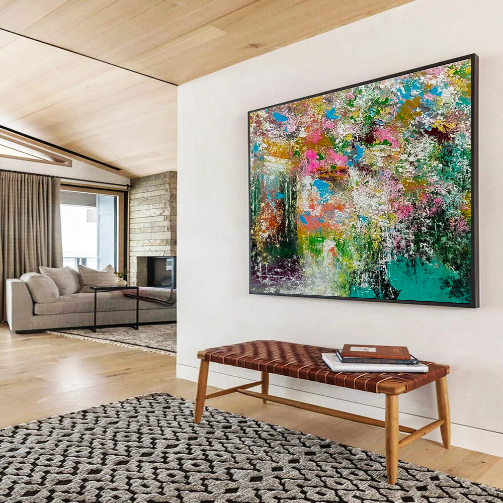 Colorful Floral Abstract Art for Bohemian - Style Garden Café Dining Walls DLZ3303