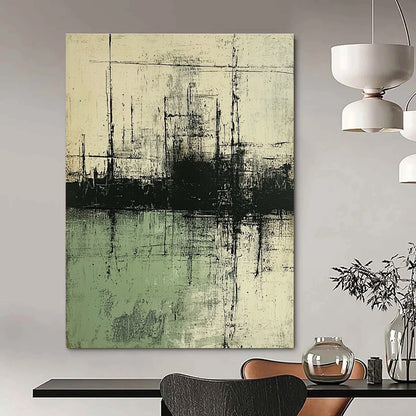 Black - Green Industrial Landscape Art for Factory - Themed Bar & Art - Inspired Manufacturing Office STSC139