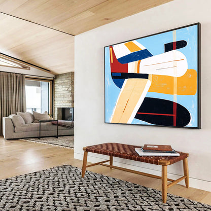 Color - Blocked Aircraft Art for Aviation Museum & Modern Office Lounge SC040