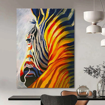 Colorful Zebra Portrait Art for Vibrant Kids' Room & Art - Eclectic Home DLZ2128