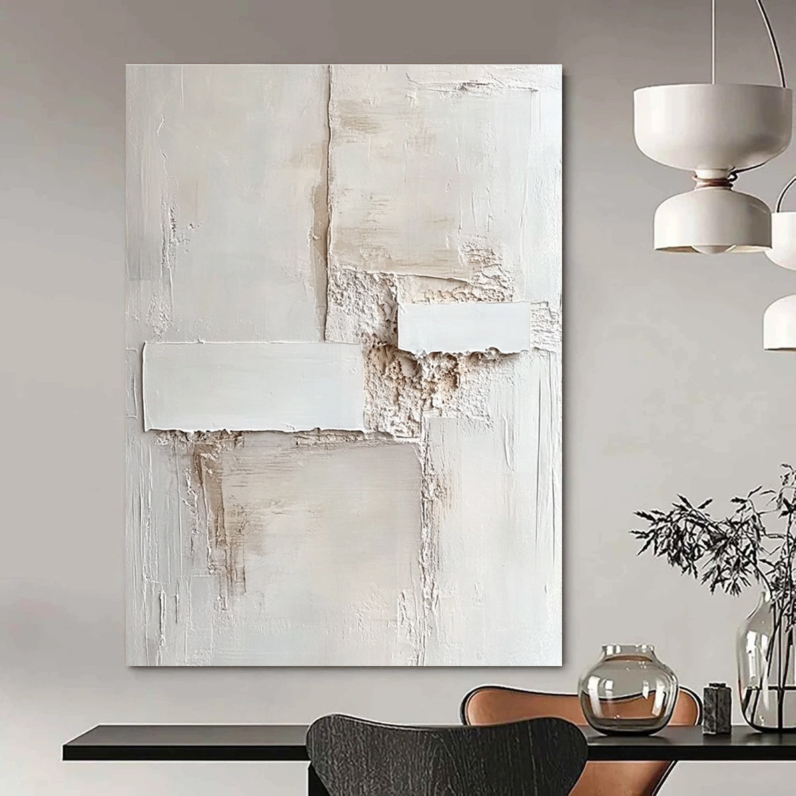 Textured White Abstract for Contemporary Art Gallery & Minimalist Spa STSC1157