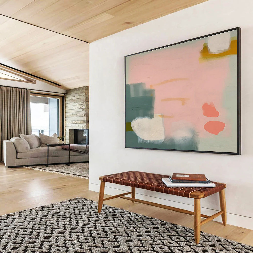 Fresh Color Block Abstract Art for Modern Scandinavian Entryway DLZ2872