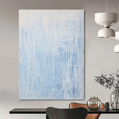 Light Blue Linear Abstract for Coastal Home Office & Contemporary Art Gallery STSC317