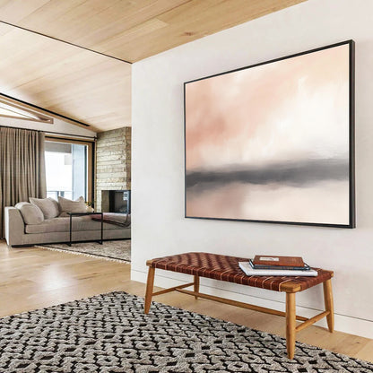 Soft Pink Horizon Abstract Art for Romantic Bedroom & Cozy Lounge SC360