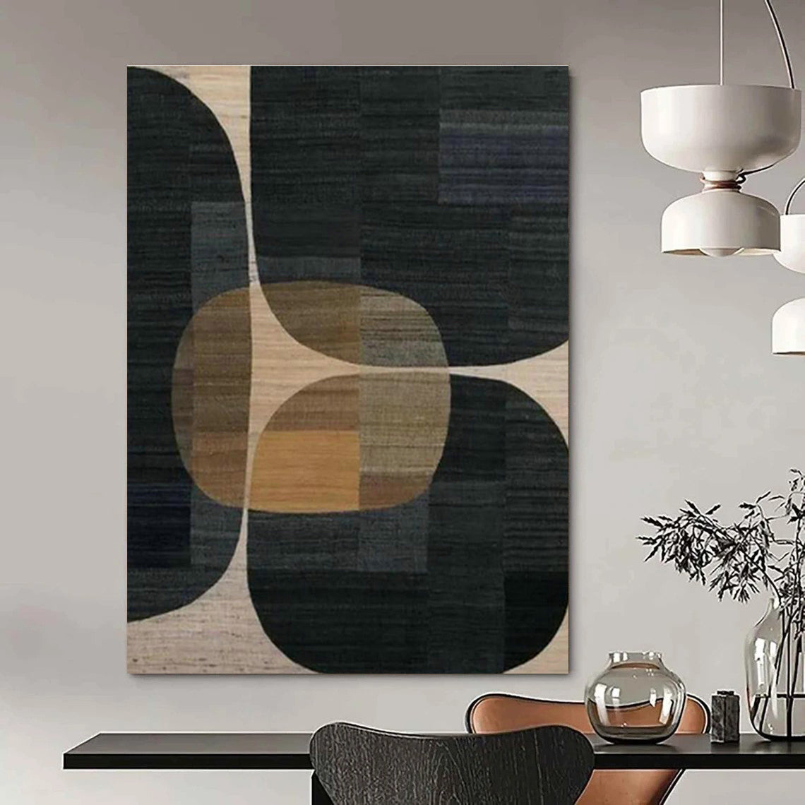 Geometric Color - Block Rug Art for Mid - Century Modern Dining Areas DLZ0255
