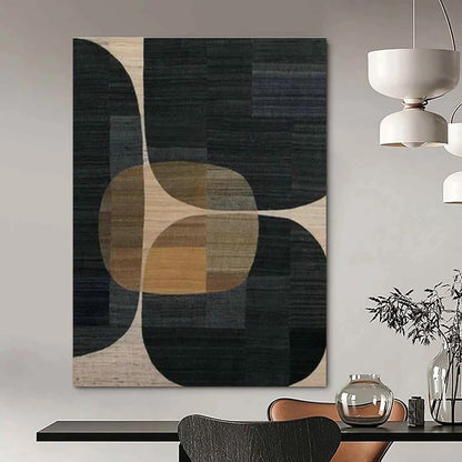 Geometric Color - Block Rug Art for Mid - Century Modern Dining Areas DLZ0255