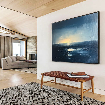 Dark Sea Sunset Art for Nautical - Themed Bar & Coastal Home Library SC068