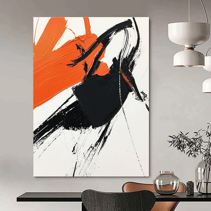 Orange and Black Abstract Strokes for Contemporary Office & Art Studio STSC1274