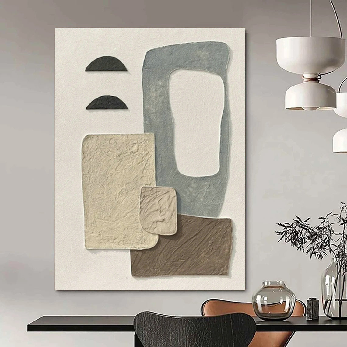 Collage Abstract Art for Art Studio & Bohemian Home DLZ1142