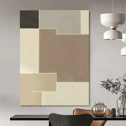 Brown - Grey Geometric Abstract Art for Living Room & Bedroom DLZ0514