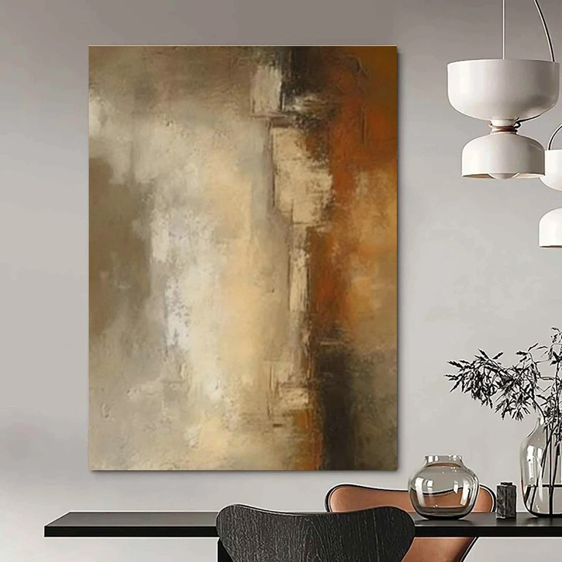 Warm - Toned Abstract Art for Cozy Living Room & Rustic Café DLZ1440