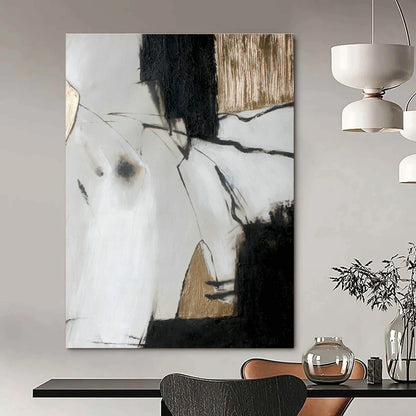 Sophisticated Black & Gold Abstract Art for Dining Room & Office DLZ0394