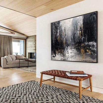 Dark Abstract with Gold Art for Luxury Penthouse & Sophisticated Art Gallery SC286