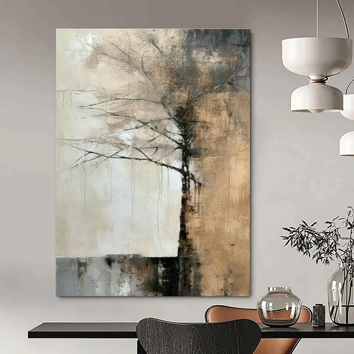 Lonely Tree Abstract Drawing for Living Room & Study DLZ0418