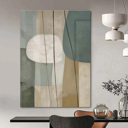 Repeated Light Green Geometric Abstract Art for Minimalist Living Room & Art Exhibition DLZ1953