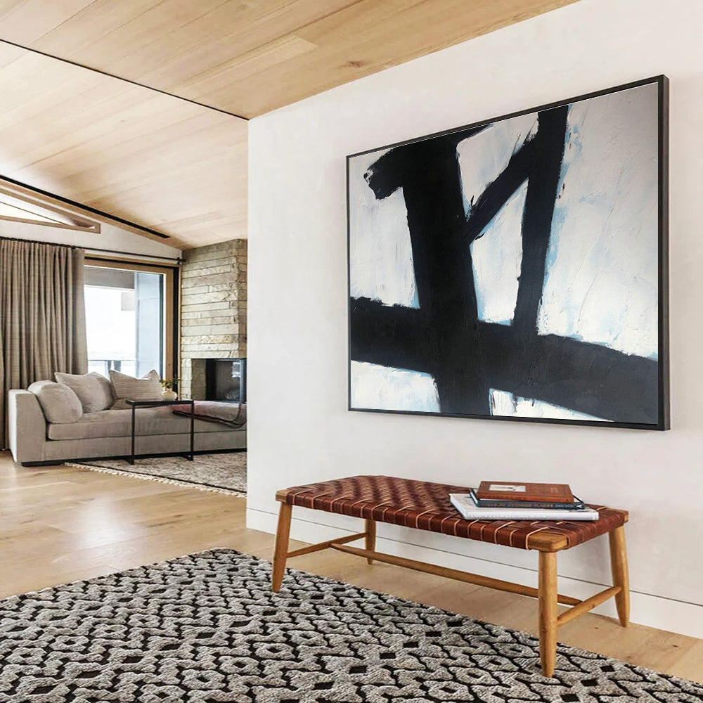 Black - White Cross Abstract Art for Contemporary Monastery Studies DLZ2565