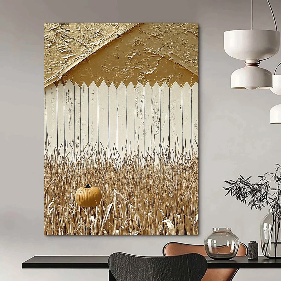 Autumn Pumpkin Field for Farmhouse Kitchen & Rustic Café STSC890