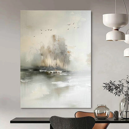 Misty Landscape Abstract Art for Bedroom & Meditation Room DLZ1197