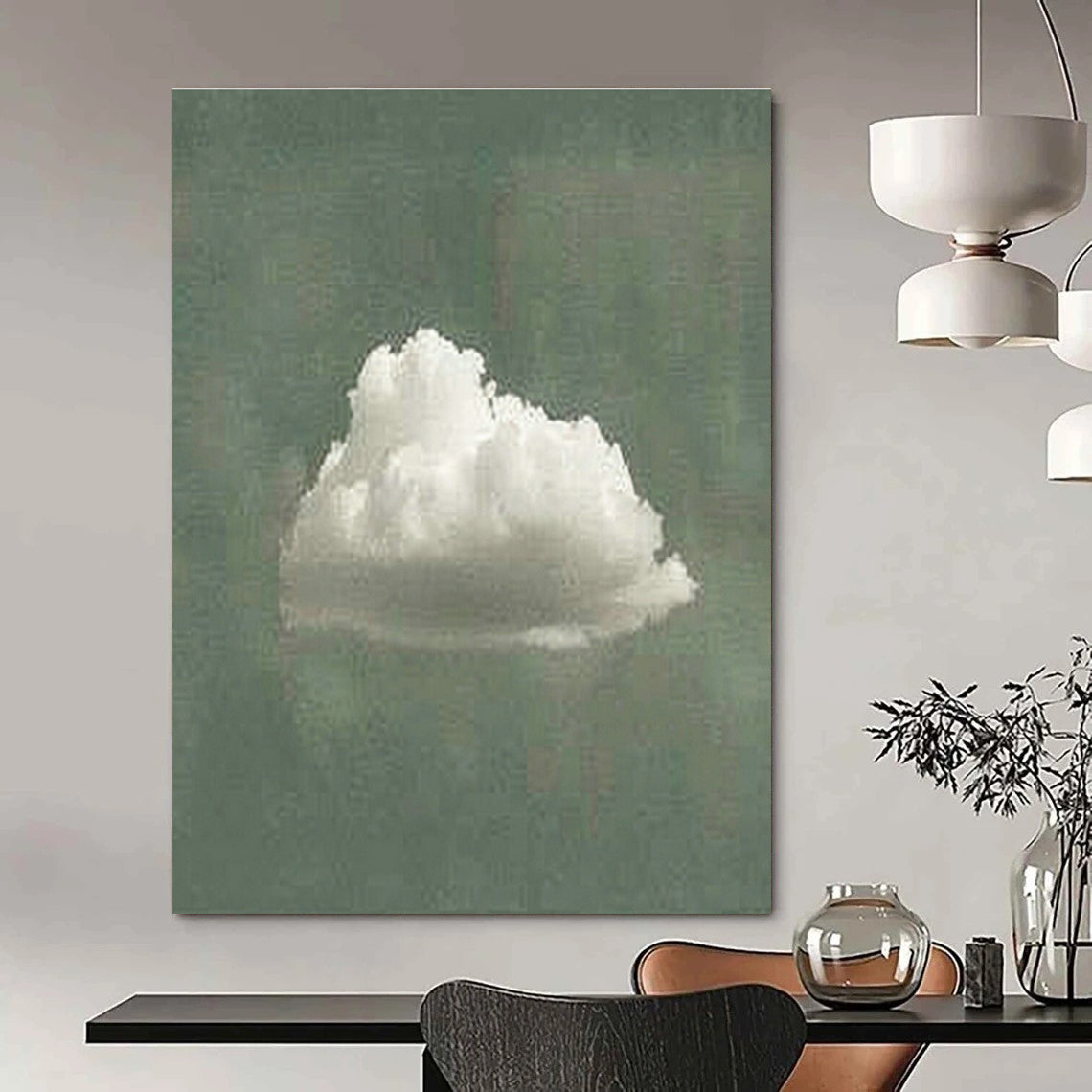 Lone Cloud Art for Minimalist Bedroom & Nature - Lover’s Study DLZ0977