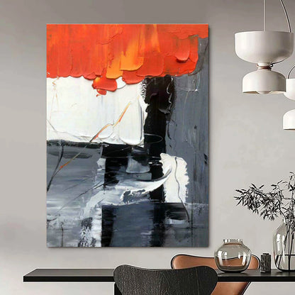 Red - Black - White Abstract Art for Corporate Boardroom & Modern Art Museum DLZ1065