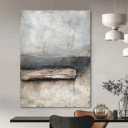Gray - Brown Textured Abstract Art for Industrial - Themed Home & Artistic Workshop STSC138