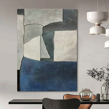 Gray - Blue Geometric Abstract for Office Cubicle Area & Urban Condo DLZ0579