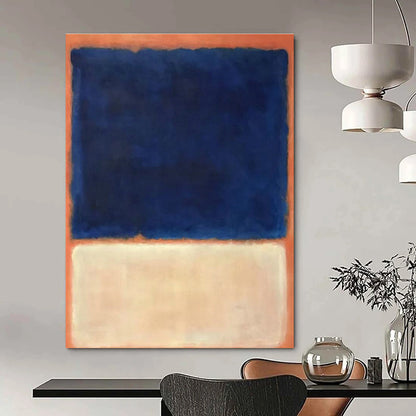 Blue - Orange Minimalist Art for Coastal Café & Contemporary Living Room DLZ2322