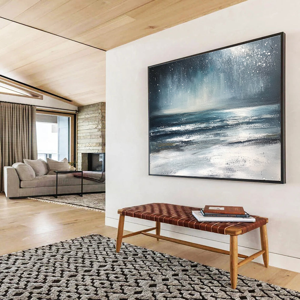 Starry Night Over the Ocean Art for Nautical - Themed Bedroom & Astronomy Lover’s Lounge SC412