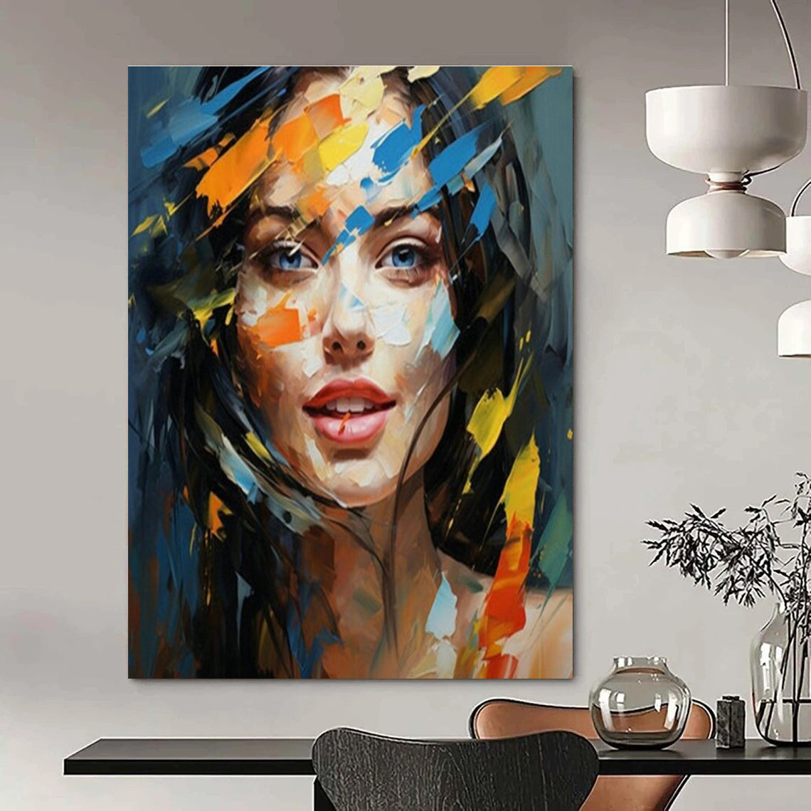 Colorful Woman’s Portrait Art for Fashion - Forward Home Dressing Room & Artistic Makeup Studio DLZ1538