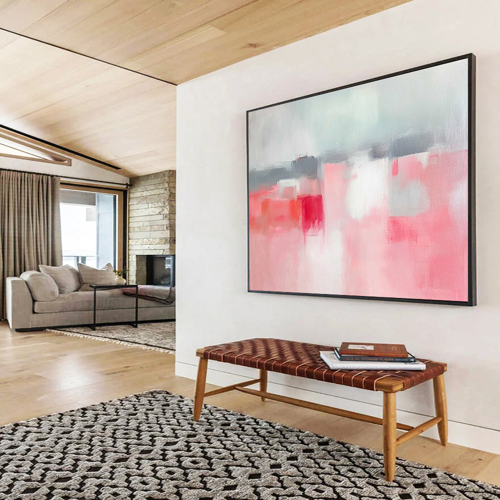 Soft Pink - Toned Abstract Art for Romantic Bedroom & Poetry - Writing Studio SC257